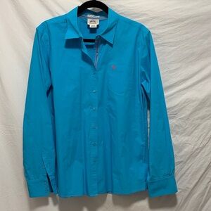 EUC Ariat Bright Teal Long-Sleeve Fitted Button-Up Shirt - XL